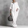 2026 Ropa Femenina Transfronteriza de Amazon Vestido Casual Largo Elegante de Color Sólido de Manga Larga Off-Shoulder Retro Europeo y Americano