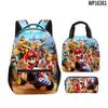 Mario Kart World Mario Kart World Temporada Mochila Escolar Estudante Lancheira Estojo de Lápis Conjunto de Três Peças