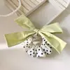 Goma para el pelo con lazo de lunares amarillos estilo coreano para mujer, Cuerda para el pelo de diseño estilo coreano, Accesorio para el pelo, Estilo perezoso