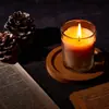 Portavelas de madera con regalo hecho a mano portavelas de aromaterapia soporte de escritorio para interiores almohadilla aislante para incienso sin humo candelabro de madera simple