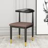 Silla de Comedor Doméstica de Lujo Ligero Taburete Moderno Silla Nórdica para Tocador Silla con Respaldo Imitación Madera Maciza Hierro Silla de Negociación de Esquina