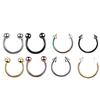 Joyería para Piercing Joyería para Nariz Europeo y Americano Acero Titanio Uñas para Labio Aretes Uñas para Nariz Acero Inoxidable Cabeza Redonda Puntiagudo Forma de C Anillo Herradura Anillo para Nariz