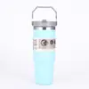 Nueva Taza de Coche Portátil de 30 oz Taza de Acero Inoxidable 304 de Doble Capa Aislada al Vacío Gran Capacidad Almacenamiento en Frío Botella de Agua Deportiva