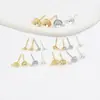 Base para pendientes de perla con pasador de plata s925, base redonda para pendientes con bandeja chapada en oro de 18K, accesorios para pendientes DIY, pasadores de pendientes personalizados A64