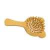 Patinha Ursinho Bambu Almofada de Ar Bolsa de Ar Cabeça Redonda Pente de Massagem Penteado Pente para Cabelo Cacheado Cabelo Couro Cabeludo Madeira Sólida Pente de Massagem