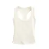 Camisola Estilo Americano Picante Sexy de Hombros Estrechos Cuadrada, Nuevo Modelo Primavera/Verano 2026, Espalda Descubierta, Ceñida a la Cintura, Corta, Sin Mangas Ropa Interior