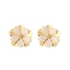Pendientes Cruzados Europeos y Americanos Dulces de Aleación con Flor de Gota de Aceite para Mujer, Moda Personalizada, Versátil Estilo Festivo Pendientes de Hoja al por Mayor