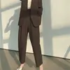 Calça de Terno Cinza Europeia e Americana Solta de Tamanho Grande para Mulheres Roupas de Trabalho 2025 Multicolorida Opcional Fornecimento Transfronteiriço Calça de Terno