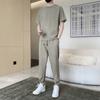 Traje de hombre de alta gama, estilo Hong Kong, camiseta holgada de manga corta, diseño para niños, estilo nacional, moda callejera, marca, traje para adolescentes.