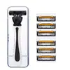 Navaja de 3 hojas para hombre, navaja de afeitar manual que se adapta a los contornos faciales para un afeitado suave y apurado, al por mayor