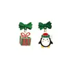 Pendientes navideños de diamantes con dibujos animados, transfronterizos europeos y americanos, pendientes asimétricos de alta gama para mujer, decoraciones navideñas