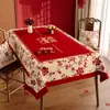 Mantel de Boda Impermeable y Resistente al Calor, Mantel Rojo para Mesa de Comedor en Sala de Estar, Decoración que Mejora el Ambiente para Compromisos y Recién Casados, Cubierta Festiva para Mesa de Té