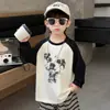 Camiseta de Manga Larga Nueva para Niños 2026 Ropa de Otoño Estilo Dibujos Animados para Niños Top de Cuello Redondo Suéter Estampado para Niños