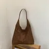 Bolso Tejido Hueco de Gran Capacidad Estilo Relajado Transfronterizo para Mujer 2026 Nuevo Bolso de Hombro para Viajes Bolso Tote