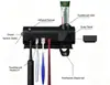 Esterilizador de cepillos de dientes UV inteligente con soporte, montaje en pared sin taladro, 4 ranuras, dispensador automático de pasta de dientes, organizador de almacenamiento para baño