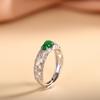 O personagem prata S925 prata esterlina incrustada com um produto jade retro luz luxo fortuna cabaça oco anel temperamento all-match