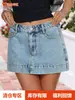Comercio exterior transfronterizo Amazon despacho europeo y americano falda corta de mezclilla suelta casual vintage lavada en azul para verano y otoño