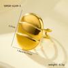 Nuevo anillo de acero de titanio con textura hueca, estilo transfronterizo, con diseño geométrico suave y elegante de oro de 18 quilates.