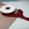 Cinta de Terciopelo de 2.5 cm Estampado en Caliente Cinta Navideña Popular Cinta Flocada Cinta para Decoración de Cajas de Regalo Lazo Hecho a Mano DIY