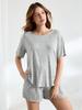 Outono/Inverno 2026 Amazon Cross-Border Europeu e Americano Simples Cor Sólida Conjunto de Moda para Casa Confortável Fino Conjunto de Duas Peças para Mulheres