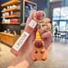Desenhos animados capabala urso chaveiro boneca bonito pingente casal saco carro ornamentos pequeno presente atacado