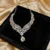 Collar Europeo y Americano Exagerado de Cristal Lujo Accesible Collar Elegante Joyería para el Cuello Gargantilla Cadena Clavícula Moda para Mujer