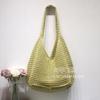 Bolsa de Tricô Estilo BloggerSuper Popular! Bolsa de Palha Trançada Vazada Estilo Coreano para Férias Preguiçosas, Novo Modelo para Primavera/Verão 2026