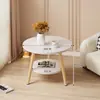 Mesa de centro redonda pequeña, mesa auxiliar sencilla para sala de estar, sofá, dormitorio, mesita de noche, mesa de balcón pequeña y sencilla y creativa.