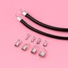 Plata de ley 925 oro blanco Accesorios de producción DIY Cuerda de cera Conector de collar de tubo Conector universal de cuerda de goma Cabeza de cuerda de cuero
