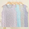 Camiseta sin mangas de algodón con hombros anchos para mujeres de mediana edad y mayores, Camiseta interior fina de algodón puro para el verano para la abuela