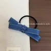 Grampo de banana estilo coreano com laço de jeans para rabos de cavalo altos, coques na parte de trás da cabeça, presilhas verticais de cabelo, presilhas de mola para meio rabo de cavalo, acessório de cabelo