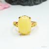 Anel de Cera de Abelha Natural Guan Yu Âmbar Amarelo Anel de Dedo Anel Feminino Vintage Atacado de Fábrica Dropshipping S3082610