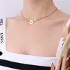 Colar de Metal com Flor Otbuckle de Textura de Luxo Leve Nicho Japonês e Coreano para Mulheres Banhado a Ouro 18K Joias P547