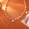 Collar de Estrella de Ocho Puntas de la Suerte en Nácar Natural Moda de Alta Gama Joyería Exquisita Hija del Mar Estilo Ins Cadena para la Clavícula