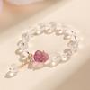 Novo produto facetado branco cristal pulseira de contas feminino nicho high-end sentido novo chinês roxo fluorita pulseira jóias atacado