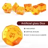 Conjunto de Dados de Jogo de Tabuleiro Dungeons and Dragons de 7 Peças, Conjunto de Dados de Cristal Rpg Dnd Laranja