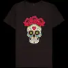 2025 Nuevo Sitio Independiente de Comercio Exterior Camiseta con Estampado de Calavera de Pascua para Hombre y Mujer Manga Corta Cuello Redondo Top Holgado