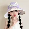 Nuevo sombrero infantil de ala ancha para verano, lindo protector UV para niñas, sombrero de sol plegable con parte superior abierta para niños pequeños