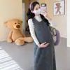 Outono/Inverno 2026 Novo Estilo Coreano Elegante e Fashion Vestido Colete para Gestante + Conjunto de Duas Peças Macio e Confortável para Gestante