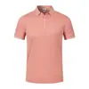 Camisa Polo de Manga Corta con Entretela de Algodón y Seda Transfronteriza, Camisa Polo de Trabajo con Bordado y Estampado de Logo Corporativo Personalizado
