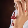 Cadena para Teléfono Móvil de Triple Loto de Cinabrio Crudo, Llavero Colgante de Bolso para Pareja del Año Zodiacal, Regalo, Venta al por Mayor, Dropshipping