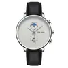 Procesamiento y Personalización del Fabricante Moda Popular de Comercio Exterior Reloj de Hombre Lunar de Dos Agujas Correa de Reloj para Hombre Reloj de Hombre de Cuarzo