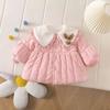 Roupas de Algodão Acolchoado de Outono e Inverno para Bebês Meninas, Jaquetas Acolchoadas de Algodão Super Fofas e Lindas, Roupas Infantis, Jaquetas Novas, Jaquetas Acolchoadas de Algodão Estilo Princesa Coreano Ocidental