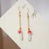 Nuevos Pendientes Retro Estilo Chino Esmalte de Color Nicho Flor de Magnolia Hanfu Pendientes Estilo Antiguo Nuevo Estilo Chino