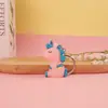 Chaveiro de PVC de Unicórnio Sentado Desenho Animado Criativo Colorido Chaveiro de Cavalo Acessórios Pingente para Carro Bolsa