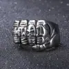 Anillo de titanio Haiteng joyería pulido dominante tendencia acero inoxidable personalidad anillo de hombre precio de fábrica lote directo