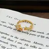 Anel Aberto Elegante Vintage de Zircônia de Nicho de Luxo com Estilo Cortesão, Adequado para Festas Noturnas, Anel Versátil de Luxo Leve