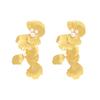 Pendientes largos con borlas de hojas de perla de imitación, estilo retro europeo y americano, con hojas de flores doradas de hada de lujo, exageradas y ligeras.