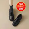 Otoño 2026 Nuevos Zapatos JK de Estilo Británico Puntera Redonda Velcro Suela Gruesa Mocasines para Mujer Piel Suave Mocasines Antideslizantes
