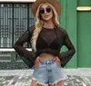Amazon Transfronterizo Nuevo Casual Estación Independiente Prendas de Punto Manga de Cuerno Holgado Ebay Cuello Redondo Suéter Calado Mujer